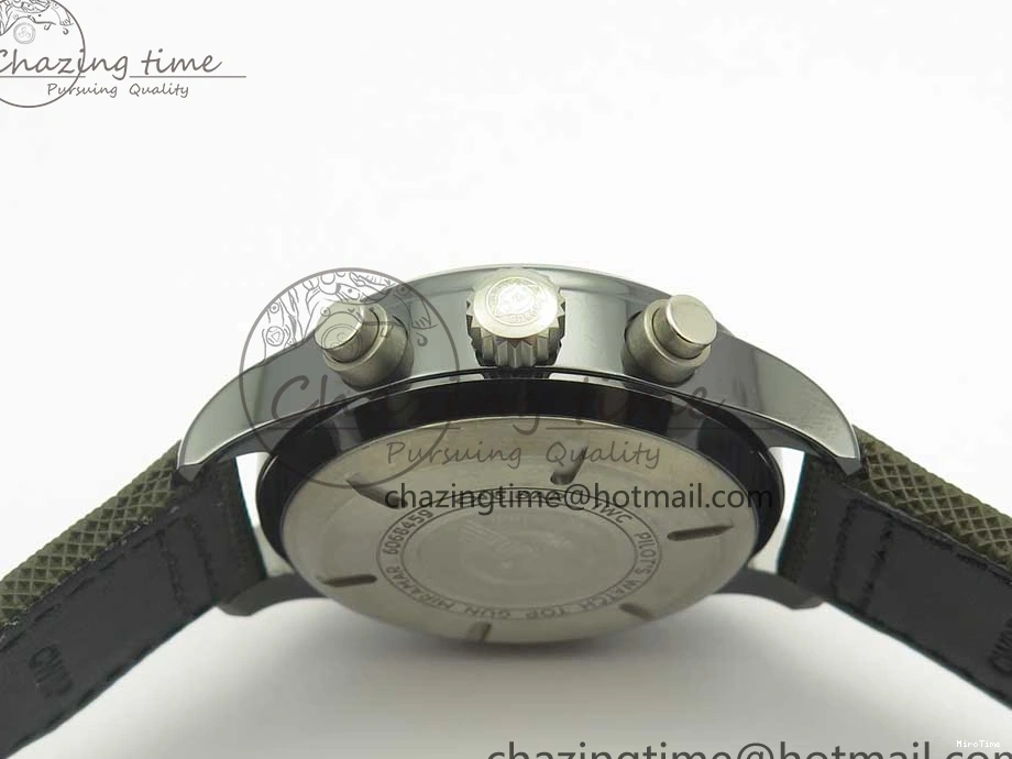 MIROTIME 0519 Classic PILOT IW389001 ZF 1:1 Best Edition Ceramic Case Green Dial on Green Nylon Strap A7750 (Function Same As Genuine) 7160